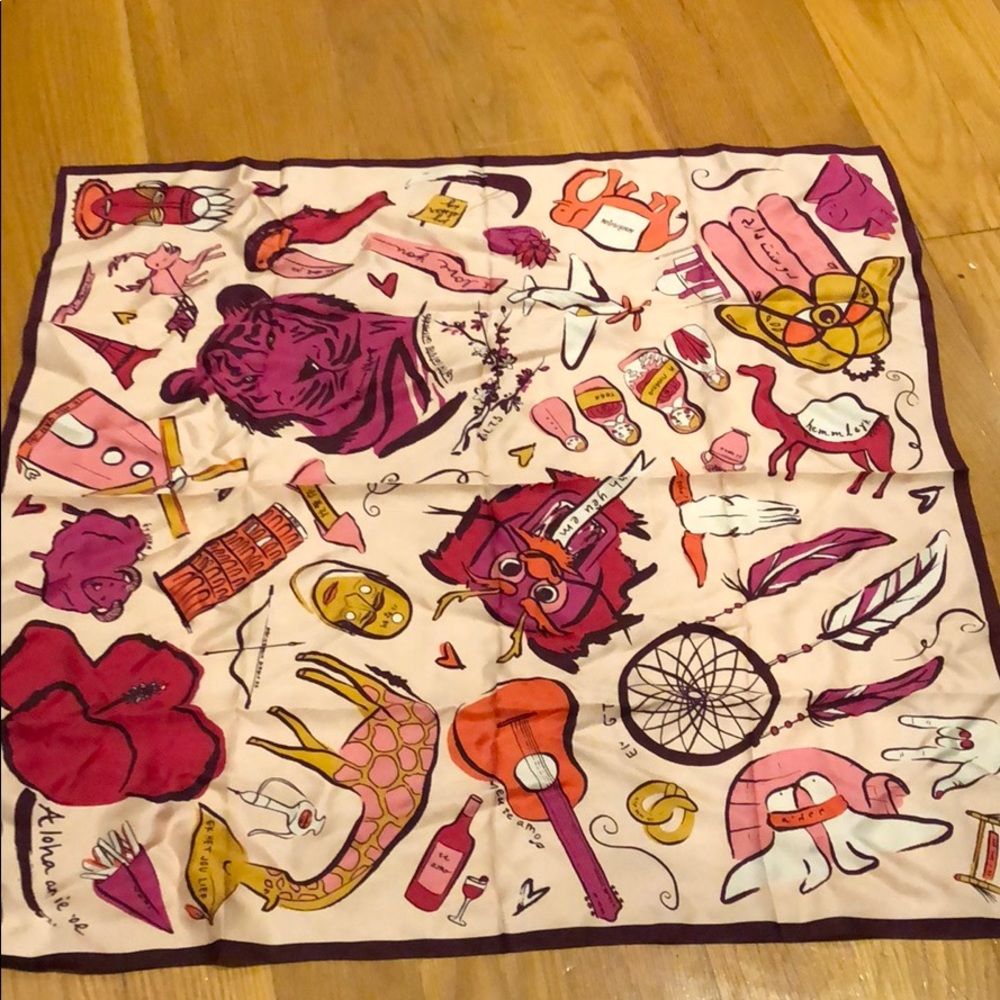 Silk Travel Themed Scarf